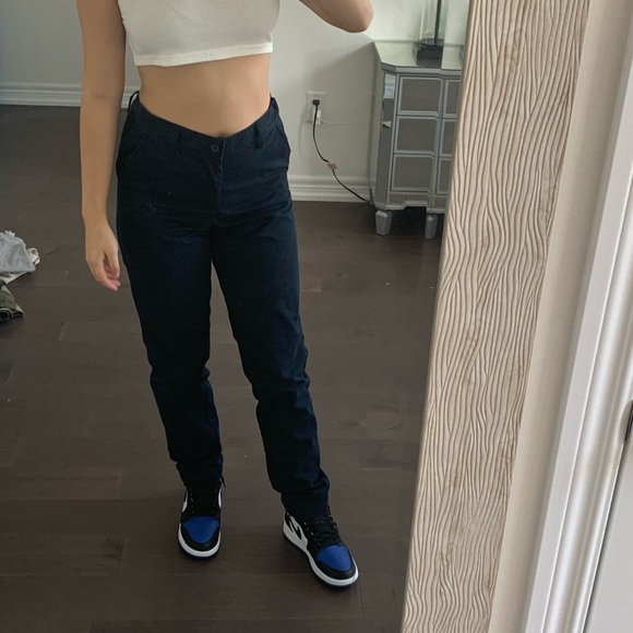 navy straight leg trouser pants - Picture 3 of 3